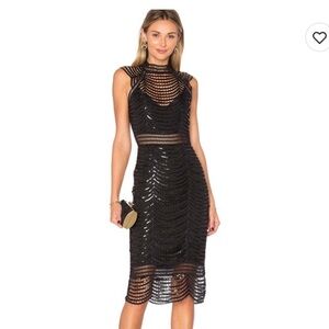 Saylor Heloise Black Sequin Dress- xs